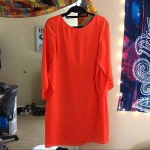 London Times Orange Midi Dress